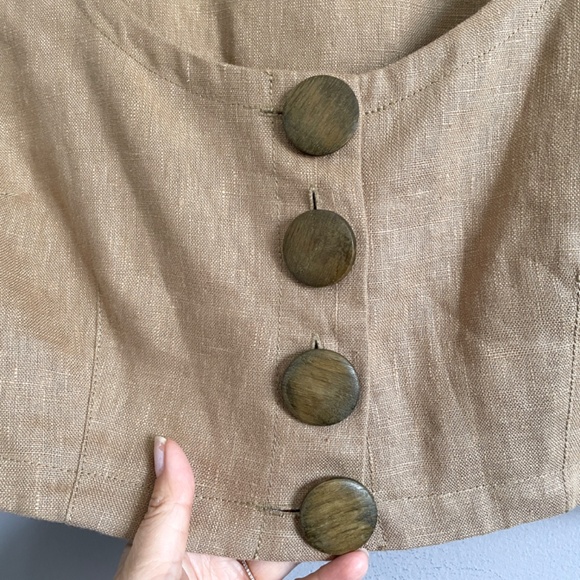 Nicholas Taupe Linen Crop Top - 10 🇨🇳 - Picture 3 of 13